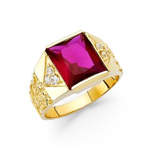 14KY CZ Men's Ring