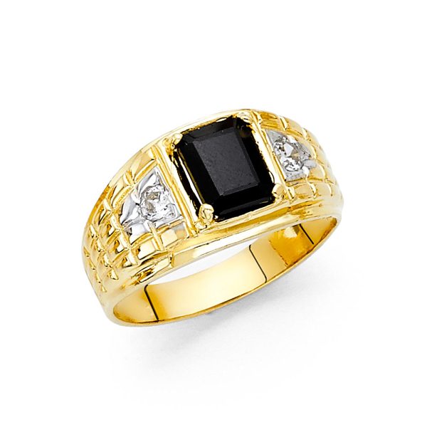 14KY CZ Men's Ring