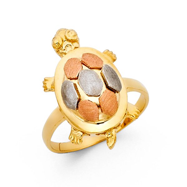 14K 3C Fancy Turtle Ring