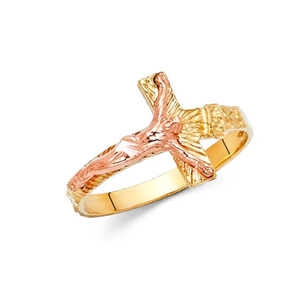 14K 2T Crucifix Ring