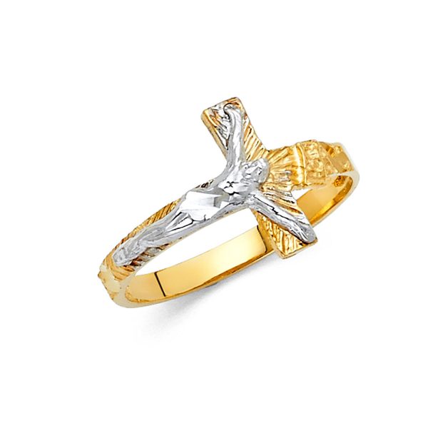 14K 2T Crucifix Ring