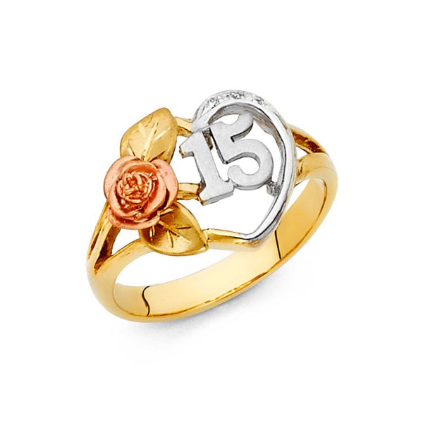 14K 3C 15 Years Ring
