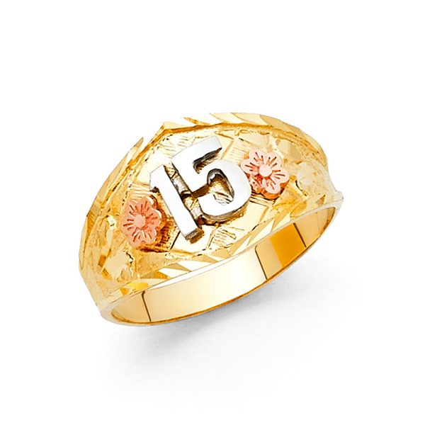 14K 3C 15 Years Ring