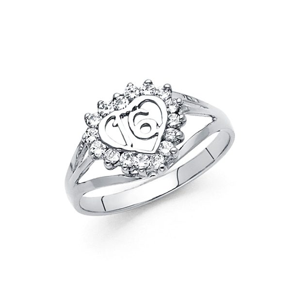 14KW CZ 16 Years Ring