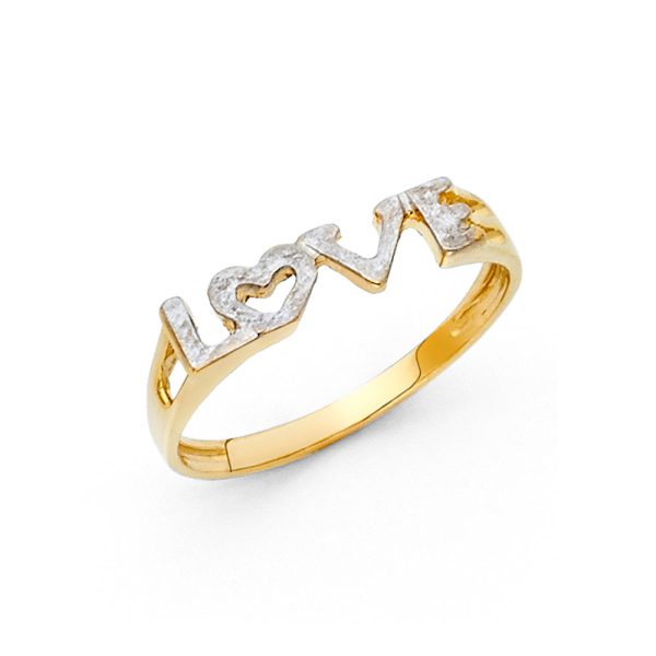 14K 2T Love Ring