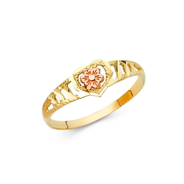 14K 2T Fancy Flower Ring