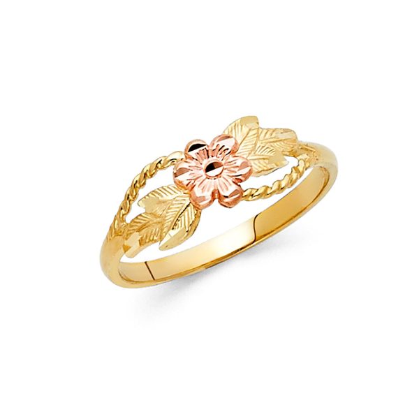 14K 2T Fancy Flower Ring