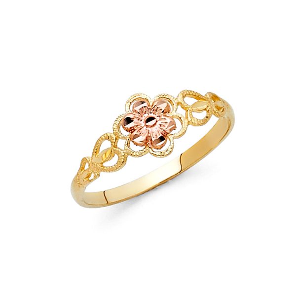 14K 2T Fancy Flower Ring