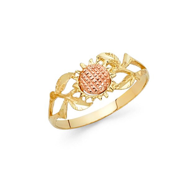 14K 2T Fancy Flower Ring