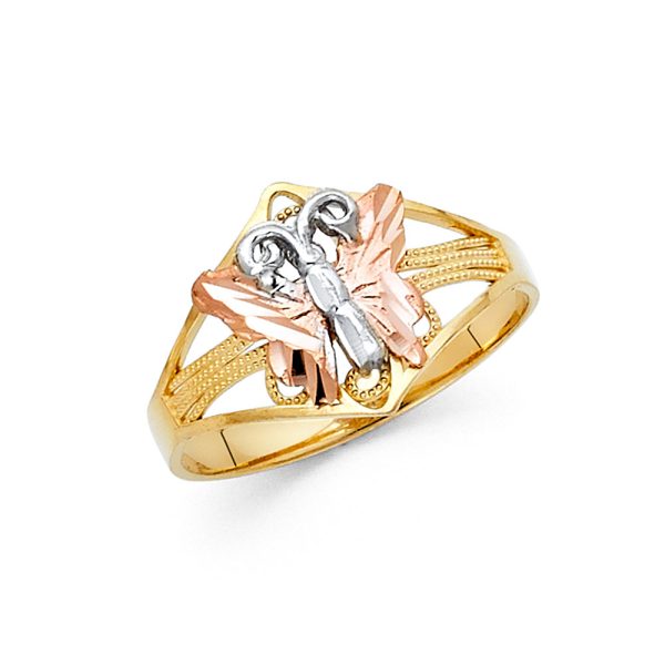 14K 2T Fancy Butterfly Ring