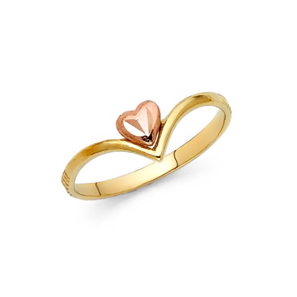 14K 2T Fancy Heart Ring