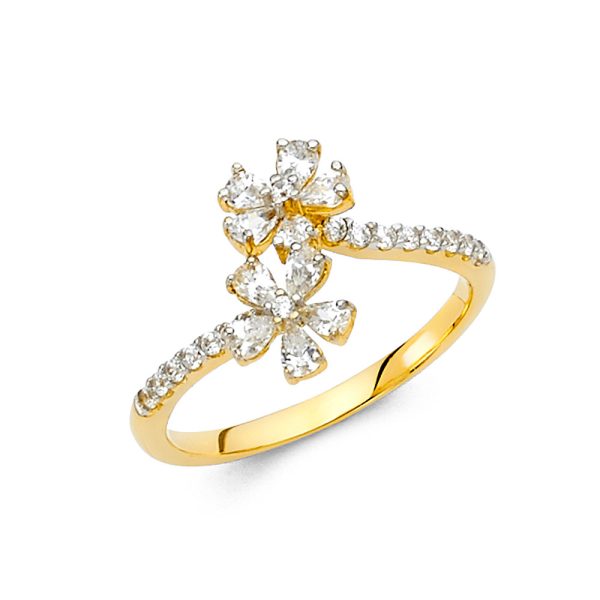 14K 2T CZ Fancy Ring