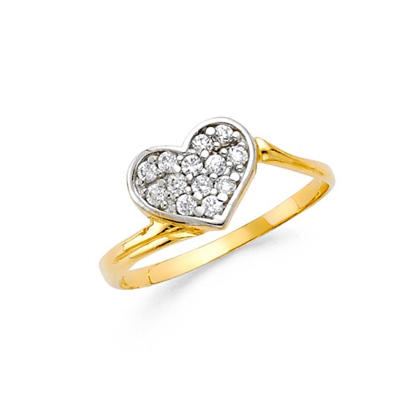 14K 2T CZ Fancy Ring