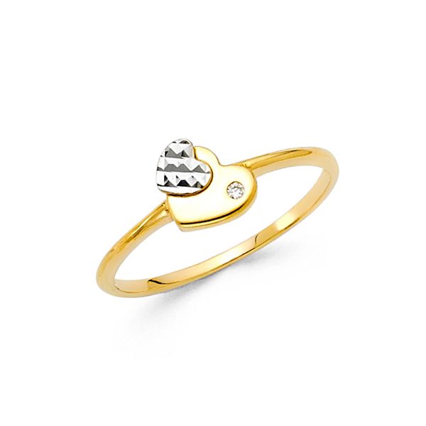 14K 2T CZ Fancy Ring