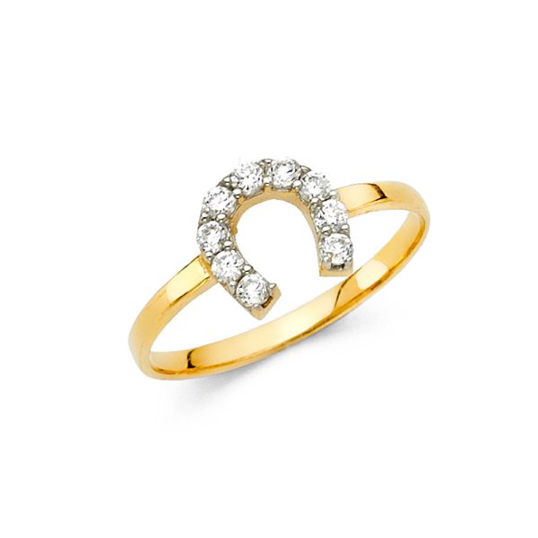 14K 2T CZ Fancy Ring