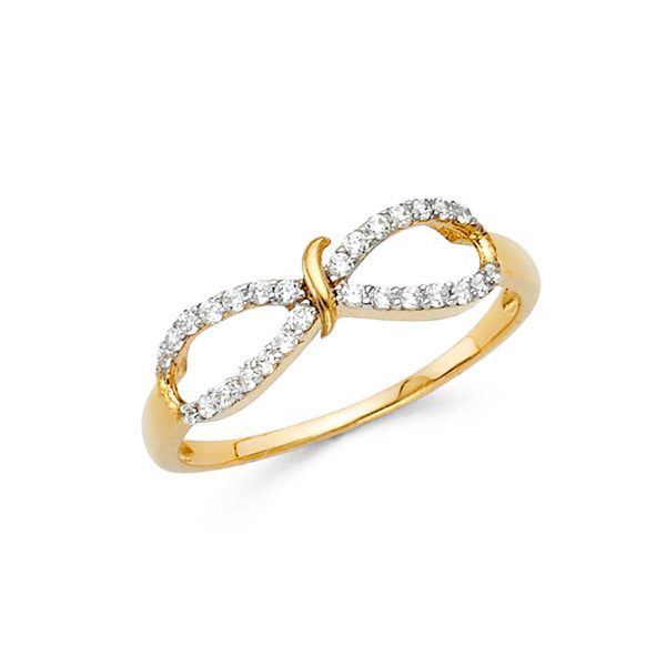 14K 2T CZ Fancy Ring