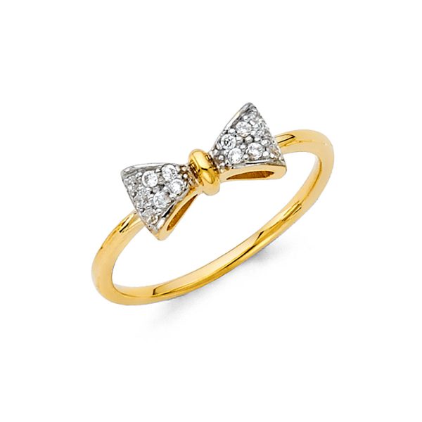 14K 2T CZ Fancy Ring