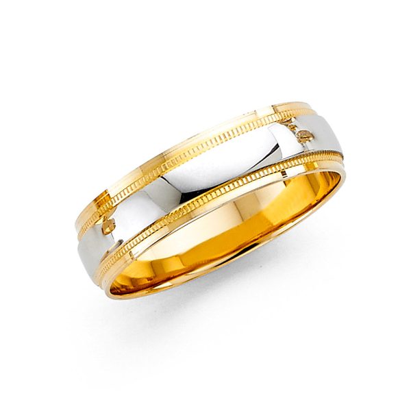 14K 2T 6mm Wedding Band - Size 10