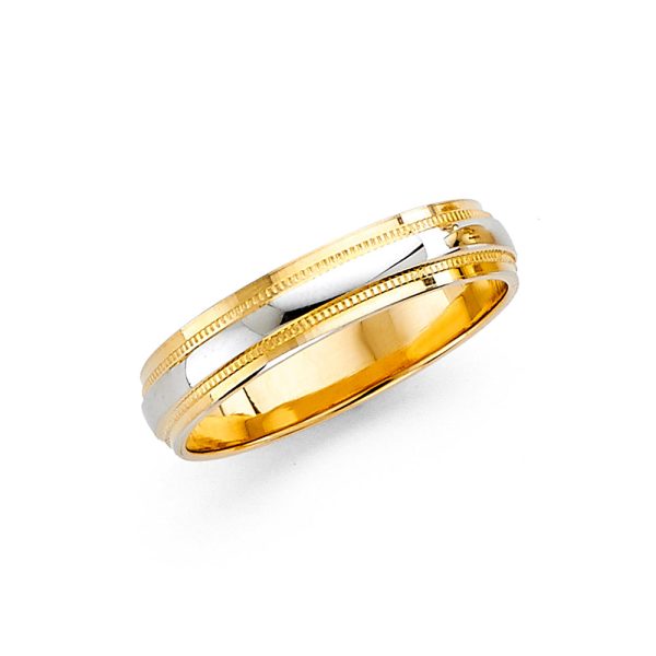 14K 2T 4mm Wedding Band - Size 7