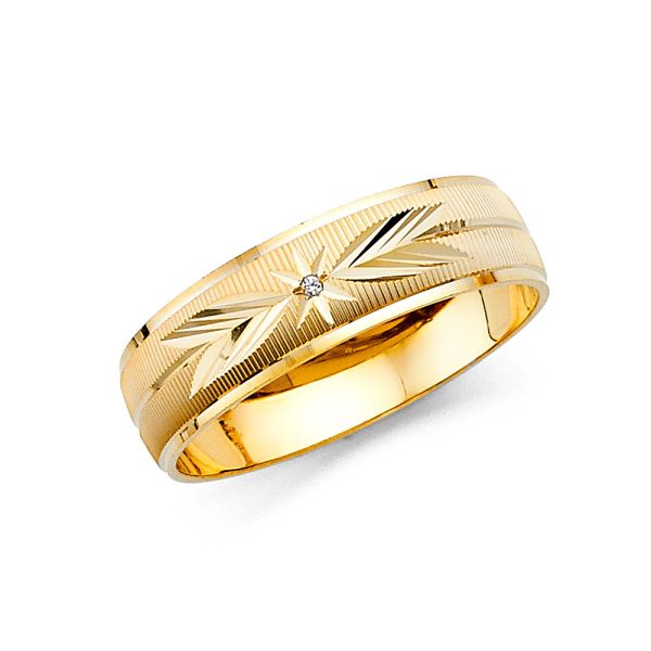 14K 2T Men's CZ Wedding Band