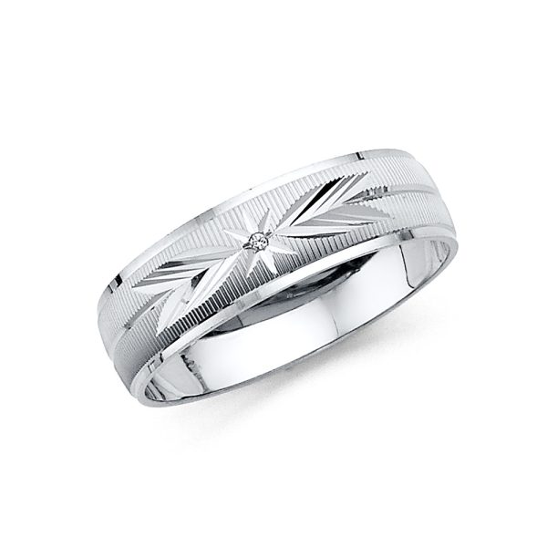 14KW Men's CZ Wedding Band