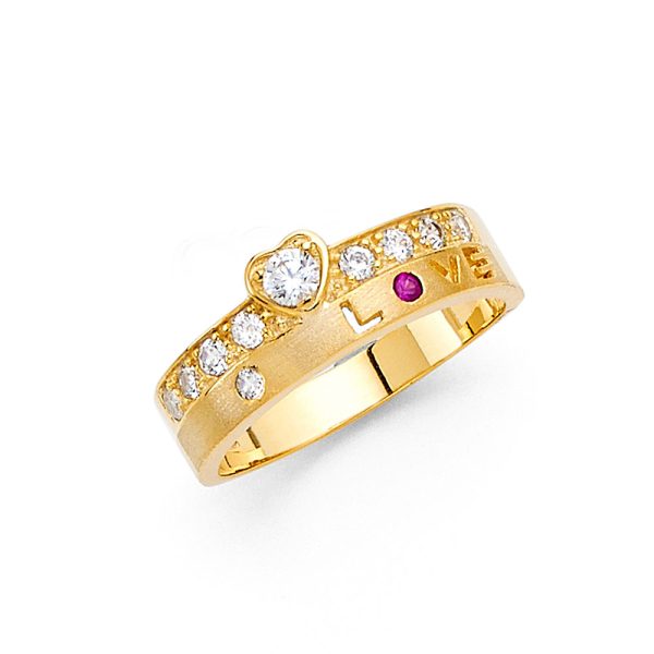 14KY CZ Love Ring