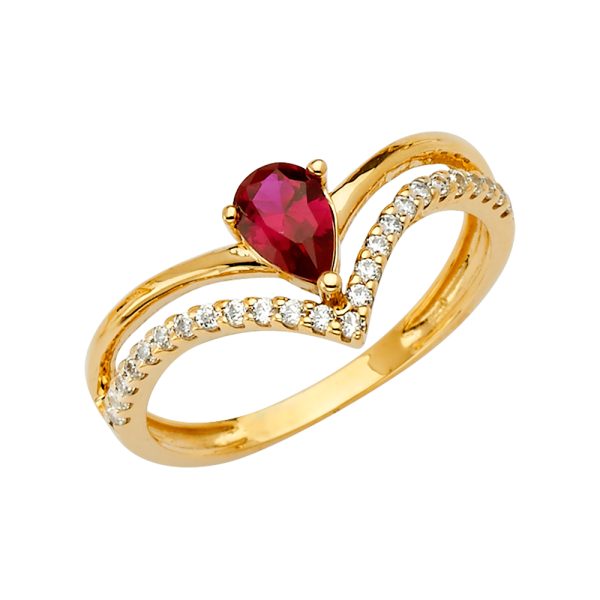 14KY 2Lines Fancy CZ Ring