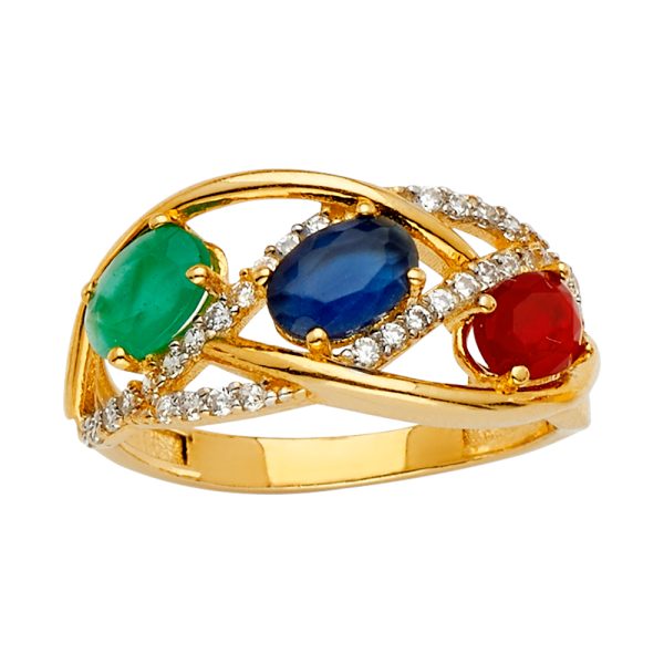 14KY Color Gem Stone Ring