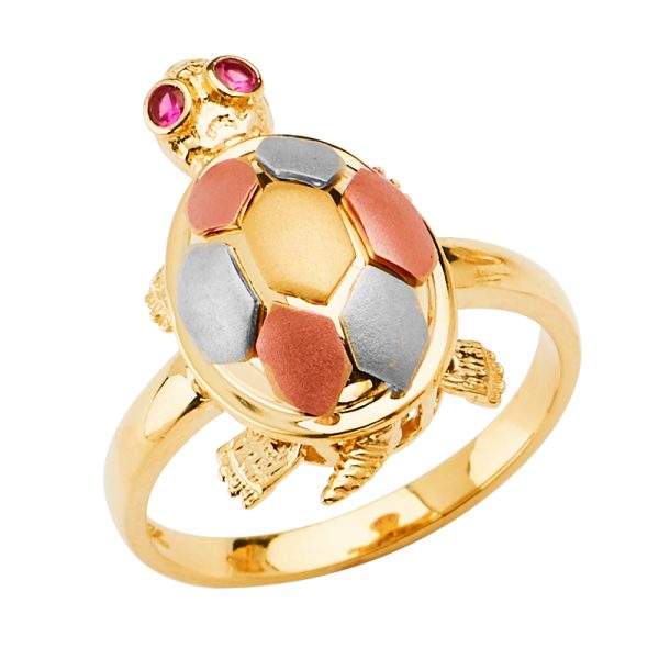 14K 3C Turtle Ring