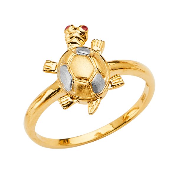 14K 2T Baby Turtle Ring