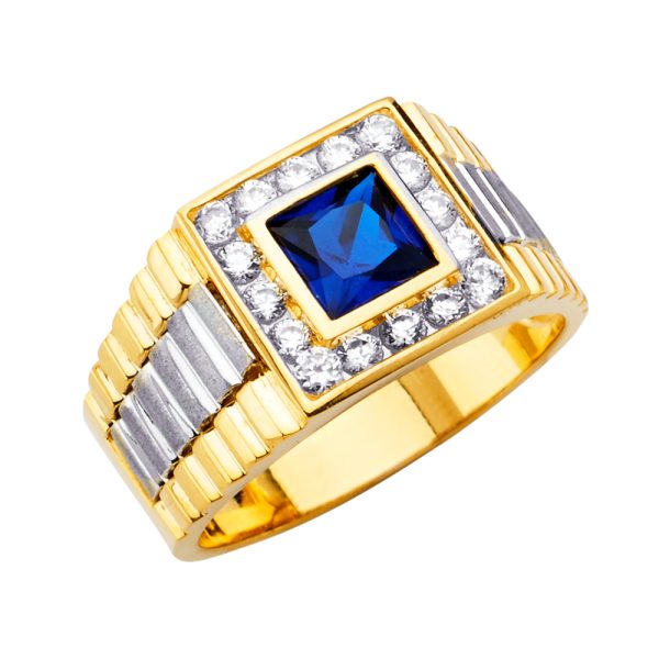 14K 2T Men's CZ Ring