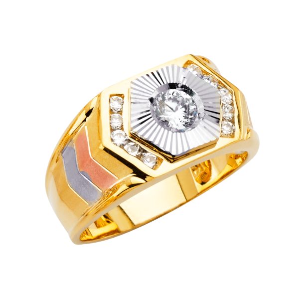 14K 3C Men's CZ Ring