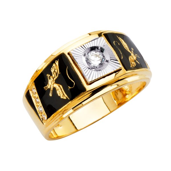 14K 3C Men's CZ Ring