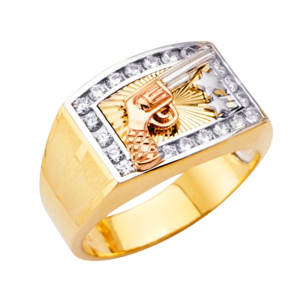 14K 3C Men's CZ Ring