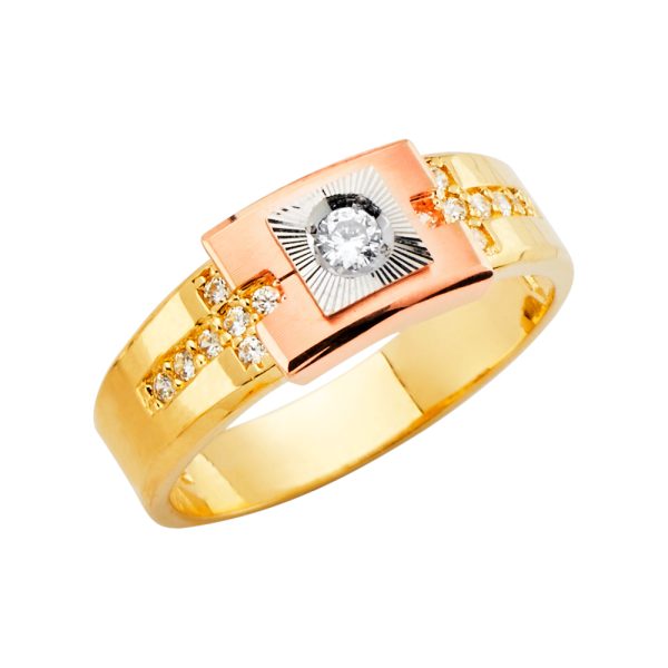 14K 2T Men's CZ Ring