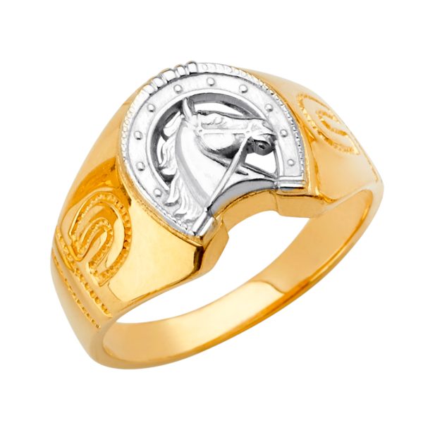 14K 2T Horse Shoe Men's Ring