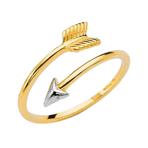 14K 2T Arrow Ring Size Adjustable