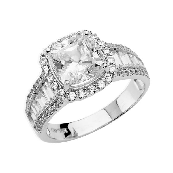 14KW CZ Engagement Ring