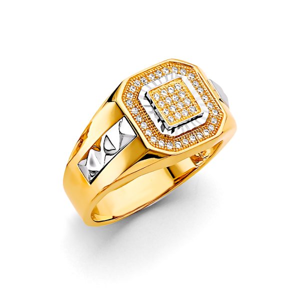 14K 2T Men's CZ Ring