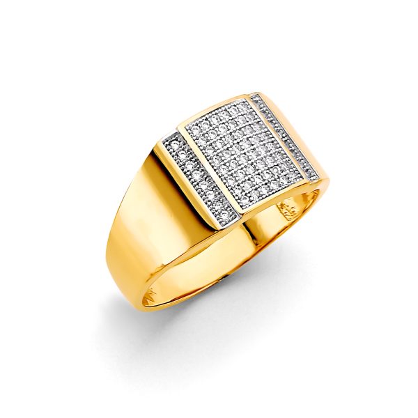 14K 2T Men's CZ Ring