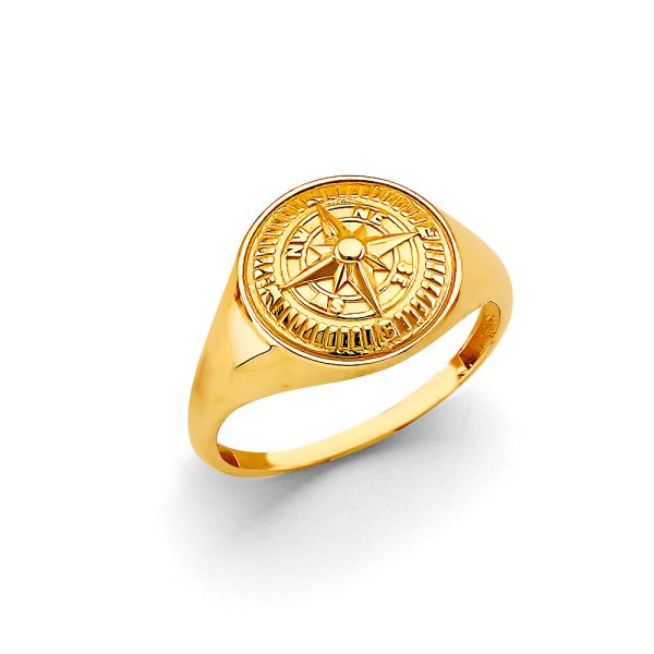 14KY Compass Men's Ring