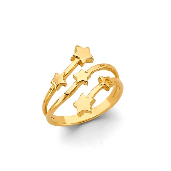 14KY 3 Line Star Ring