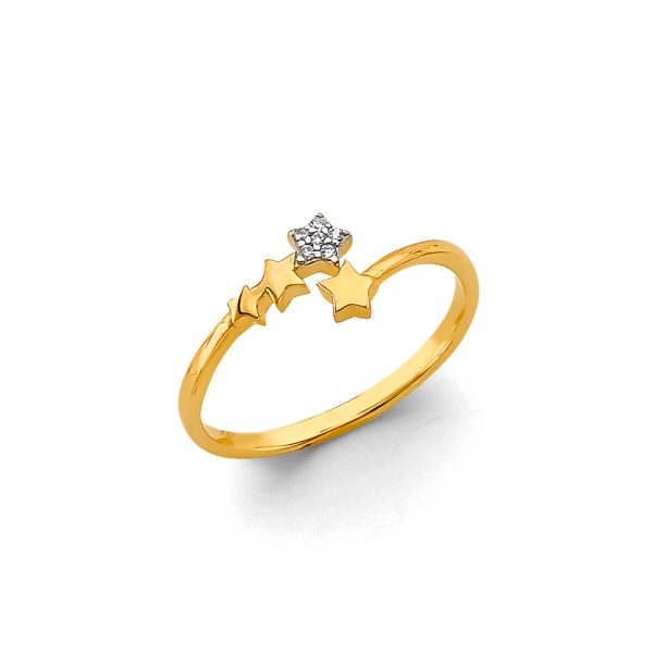 14K 2T CZ Star Ring