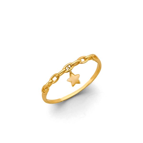 14KY Hanging Star Ring