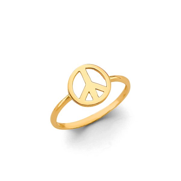 14KY Peace Sign Ring