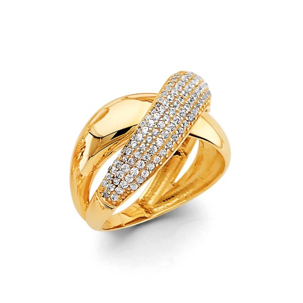 14K 2T CZ Fancy Ladies Ring