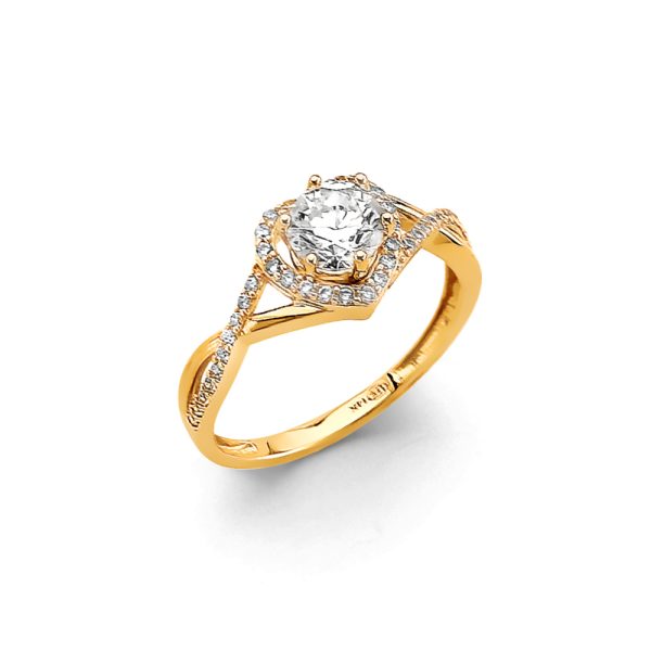 14KY CZ Engagement Ring