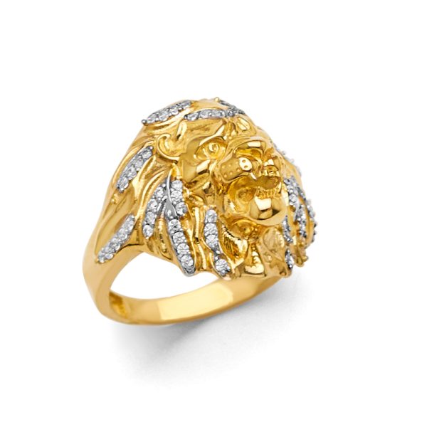 14K 2T Lion Men's Ring