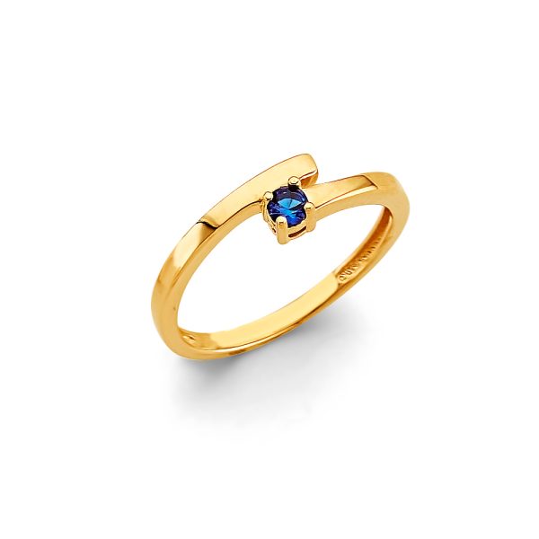 14KY CZ 1 Stone Month Ring