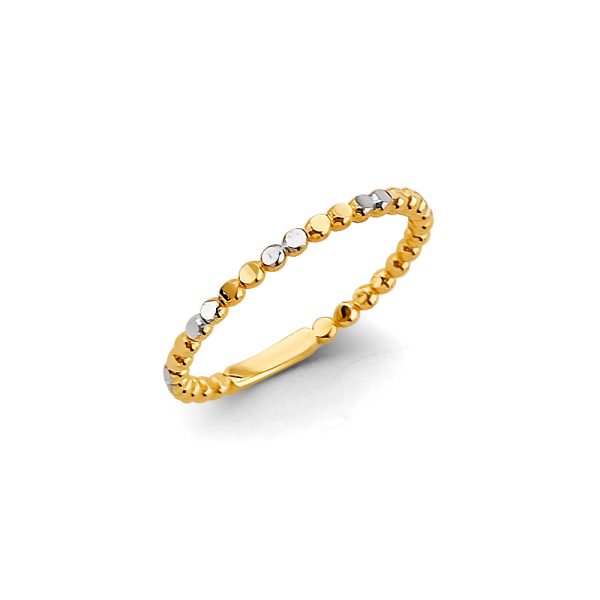 14K 2T Stackable Ball Ring